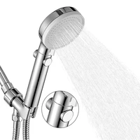 strong pressure shower head with switch 3 modes adjustable nozzle hose base set hand shower with chrome plated surface