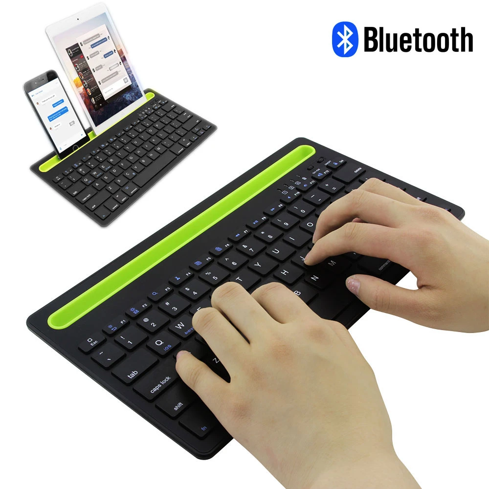 

Rechargable Bluetooth Wireless Keyboard Portable Ultra-slim Keyboards with Slot Keypad for iPad PC Laptop Office Use