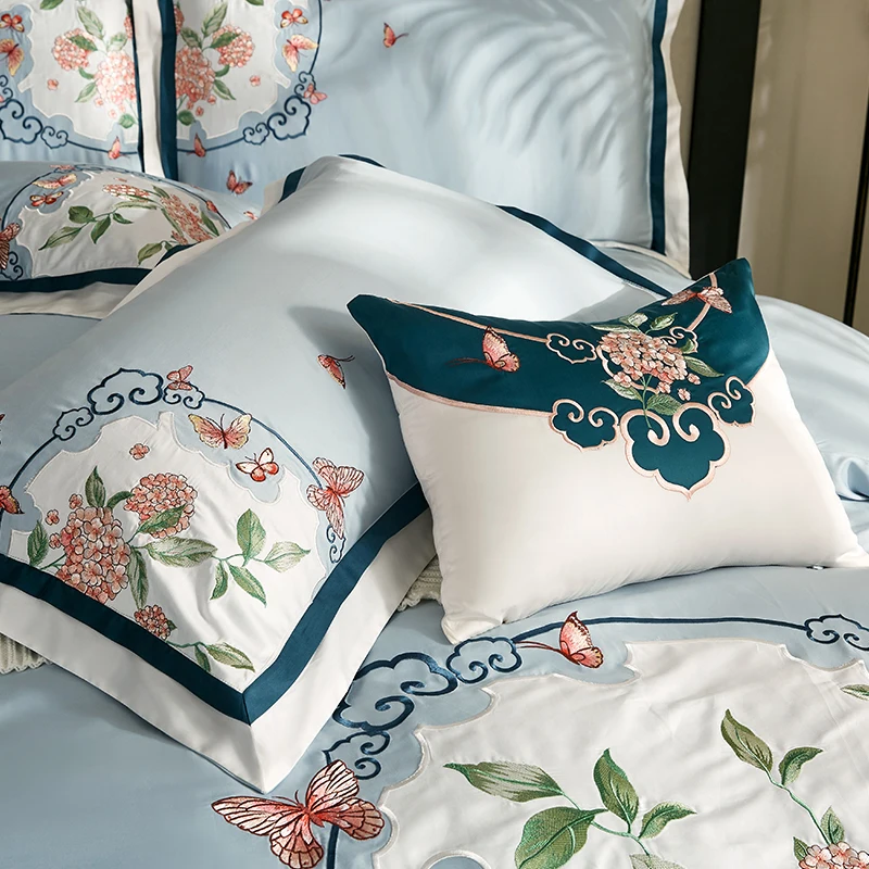 4/6/9 шт. Комплект постельного белья из египетского хлопка с цветочной
