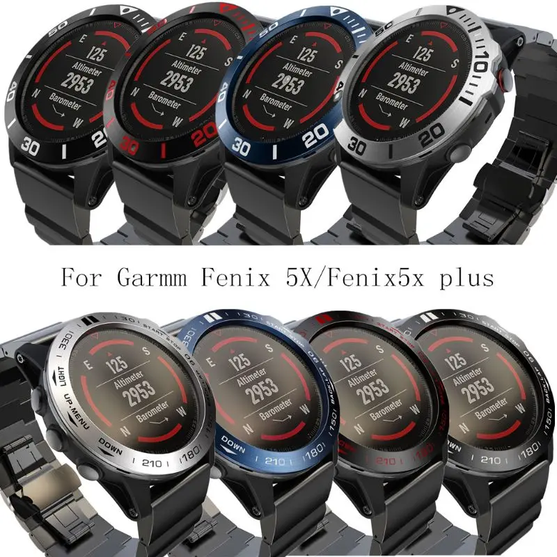 Металлическое кольцо с клейкой крышкой для смарт часов Garmin Fenix 5X и