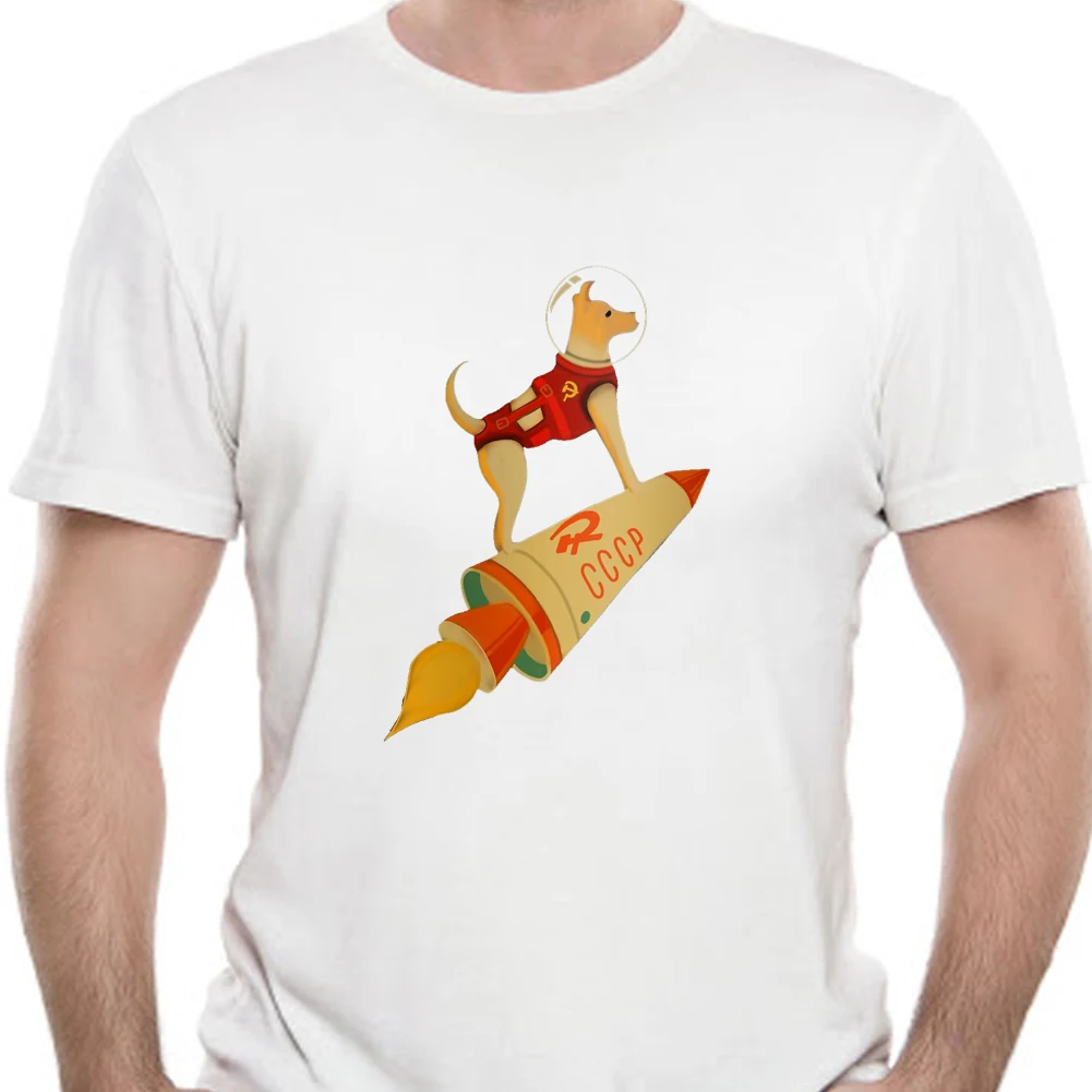 

Funny Tee Shirts Space Super Rocket Dog Short Sleeve Tee Mens Summer Sale T Shirt