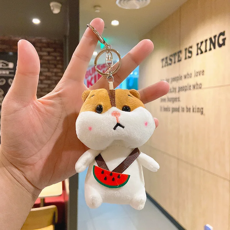 

WANGAIYAO plush net red fruit squirrel school bag pendant doll doll key ring couple personality creative bag small ornament