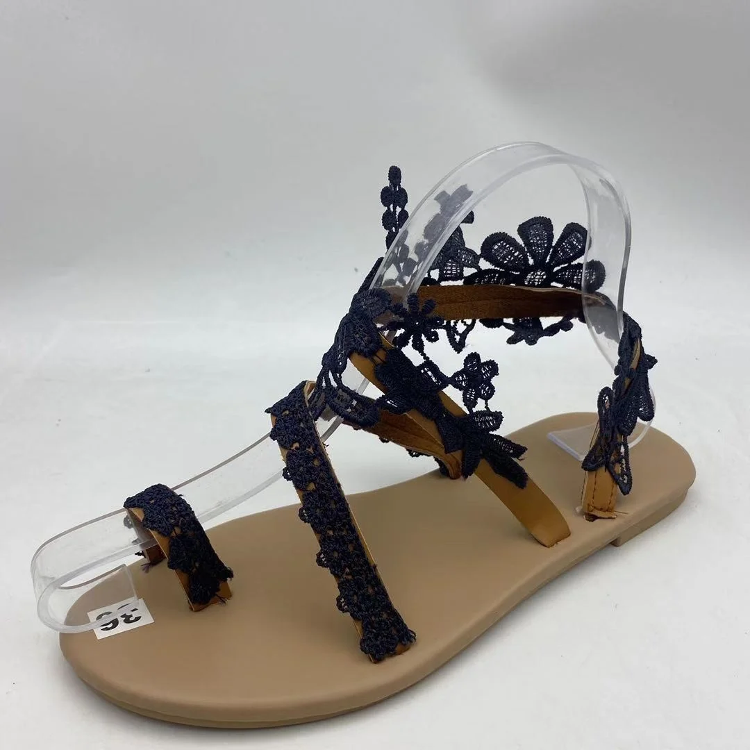 

2021 new summer large size breathable transparent strap casual women's fashion sandals