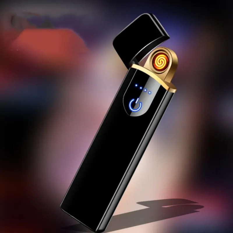 Вольфрамовая турбо USB Зажигалка сенсорный переключатель сигареты для курения