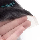 Прозрачный 4x4 прямые волосы Кружева Закрытие 20 дюймов, бразильские прямые человеческие волосы для наращивания, 4x4 кружева закрытие бесплатная часть могут быть окрашены Ali Grace волос