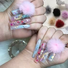 5 штбутылка плоские магнитные 3D Подвески Плюшевые аксессуары для ногтей неправильный дизайн ногтей элегантный дизайн меховые шармы