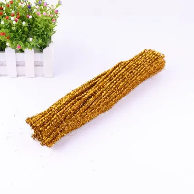 Glitter dark gold 30*0,6 см блестящий топ, корень волос, кривая палочка для детей, для детского сада, ручной работы, материал для рукоделия, Рождественские елки, вечерние украшения, 100 шт - Цвет: Glitter dark gold