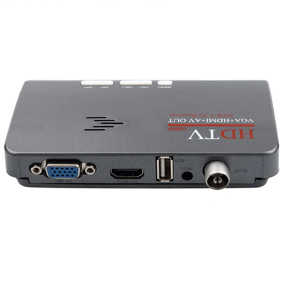 DVB-T/DVB-T2 ТВ тюнер приемник DVB T/T2 ТВ коробка VGA AV CVBS 1080 P HDMI Цифровой HD спутниковый ресивер с пультом дистанционного управления Управление