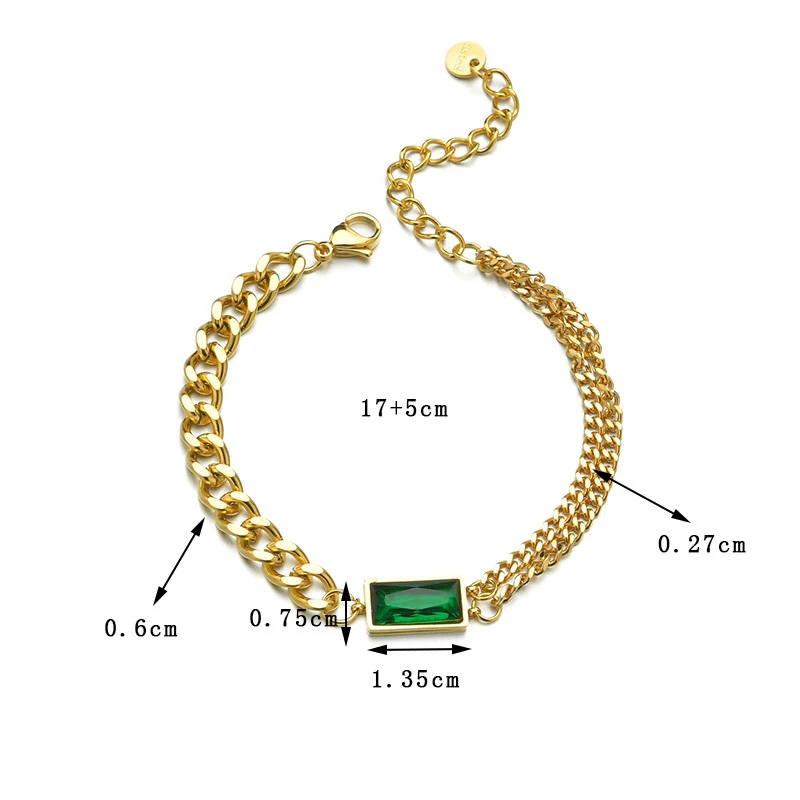 

Stainless Steel Cuban Link Chains Chokers Necklace Crystal CZ Stone Necklace For Women Mens Jewelry Gold Solid Metal Necklaces