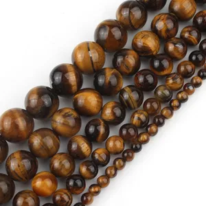Натуральный желтый камень тигровый глаз Круглые бусины для самостоятельного изготовления ювелирных изделий браслет ожерелье 4 6 8 10 12 мм 15 дюймов оптовая продажа