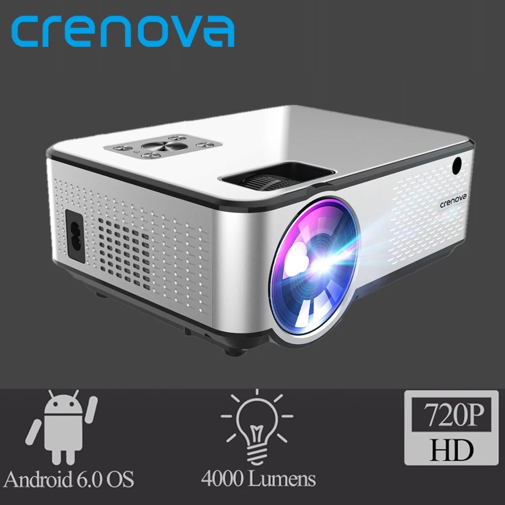 CRENOVA новейший проектор для android-устройств 1280*720 P поддержка 4 K видео через HDMI домашний кинематографический видеопроектор