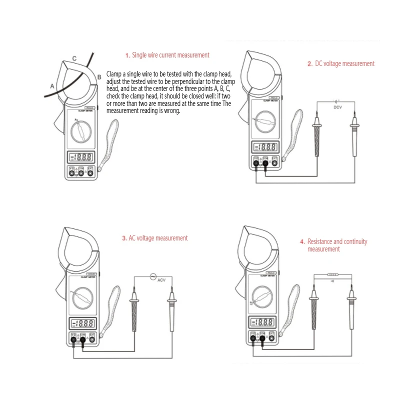 Мини Цифровые токовые клещи переменного тока/DC Напряжение тока 750V True RMS