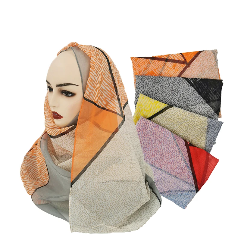 

Новый Модный яркий шарф с геометрическим принтом, хиджаб, простые шарфы и шаль, мягкий женский Новый мусульманский шарф, исламские хиджабы