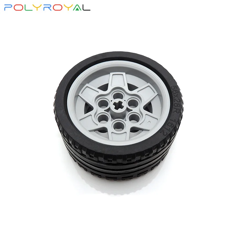 

Building Blocks Technicalalal DIY al Parts Moc 56x28mm 1 PCS Tire Off-road Car Leather wheel Compatible Assembles Particles