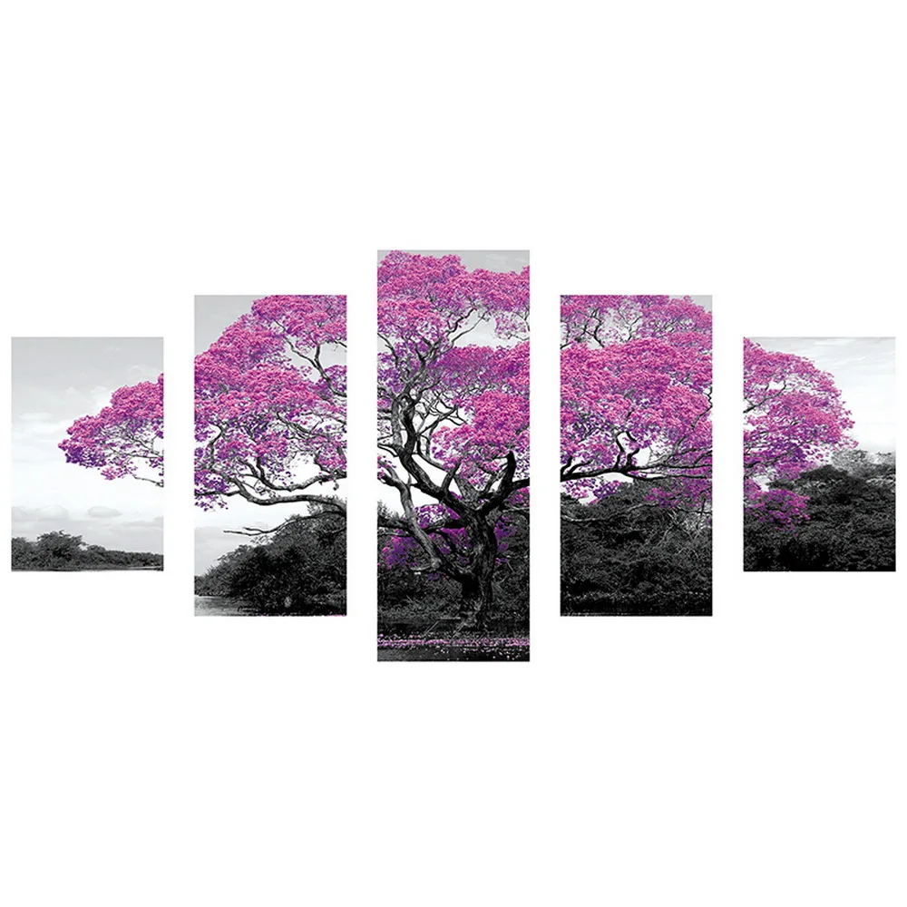 Алмазная 5D картина пурпурное дерево сделай сам вышивка крестиком 3D украшение для