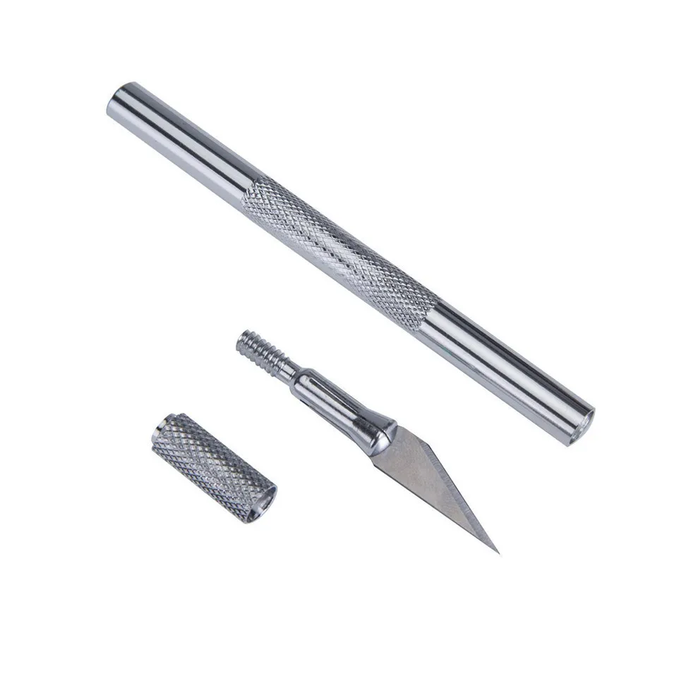 

Non-Slip Metal Scalpel Knife Tools Kit Cutter Engraving Craft knives + 6pcs Blades Mobile Phone PCB DIY Repair Hand Tools