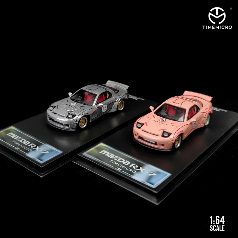Модель автомобиля TimeMicro 1:64 Rocket Bunny Pandem Mazda RX-7 розовая свинка литой автомобиль |