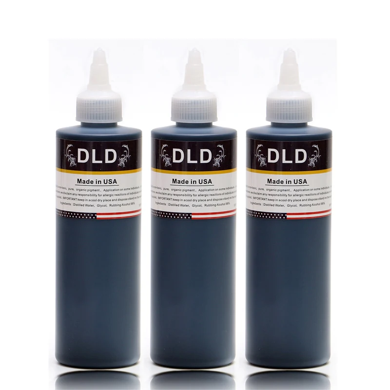 

3 Bottle 8oz Black Tattoo Ink Pigment Set Kits Body Paint 250ml Professinal Beauty Permanent Makesup Paints Accesories