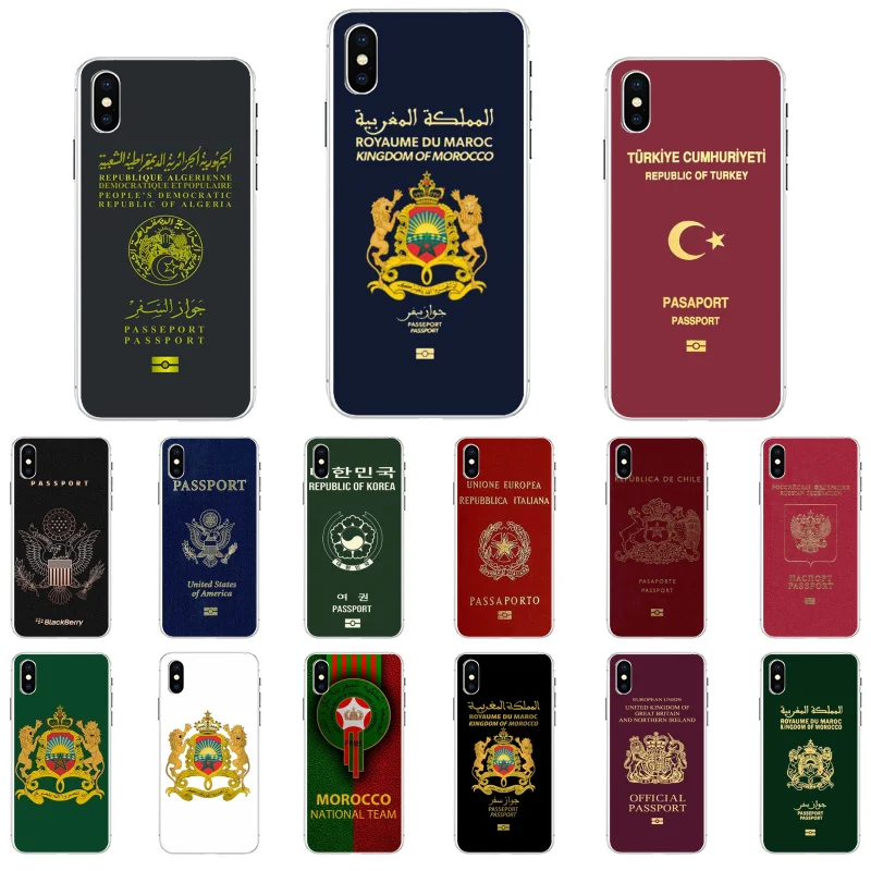 

Algeria Morocco Chile Turkey Italy Ireland Passport Phone Case For iphone 13 12 11 Pro Max Case For iPhone XS MAX X XR SE 8 Plus