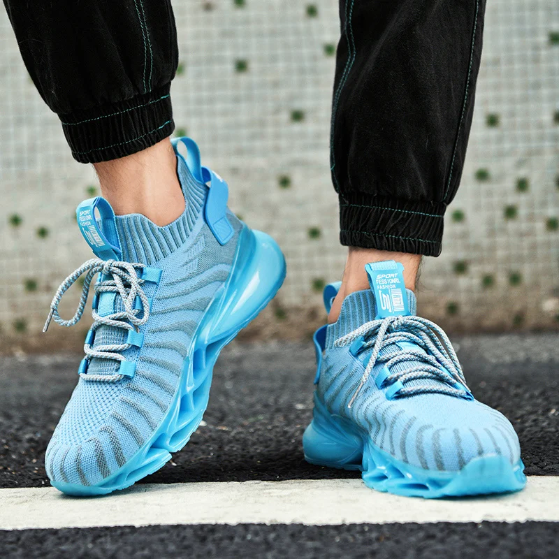 

Fashion 2021 Sneakers Man Breathable Mesh Running Shoes for Men Non-slip Sports Men's Shoes Lace Up Gym Walking Athletic Size 45