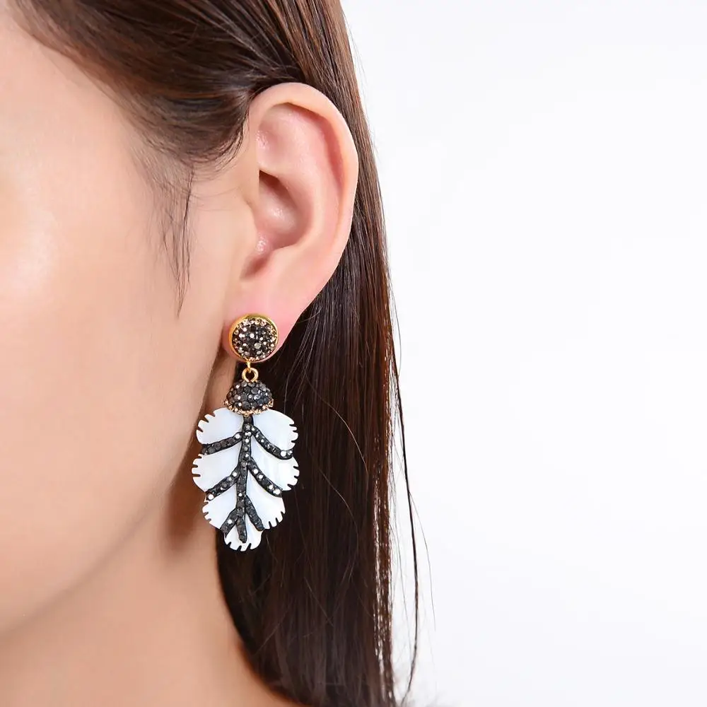 Женские Висячие серьги в форме листьев винтажные Длинные украшения из