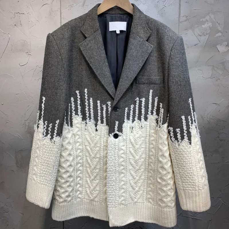 DEAT 2020 новая весенняя модная куртка в уличном стиле Лоскутная контрастные цвета