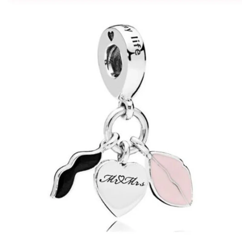 

100% 925 Sterling Silver Charm Creative Lip Pendant Fit Pandora Women Bracelet & Necklace Diy Jewelry