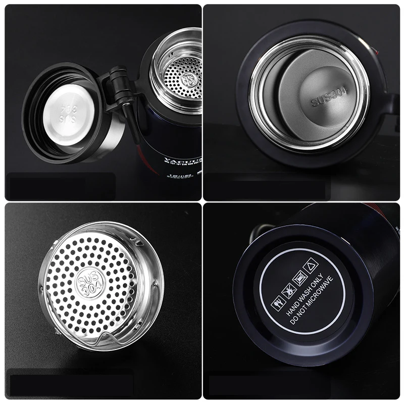 Спортивная бутылка 800 мл/1000 мл большая емкость двойной термос из нержавеющей