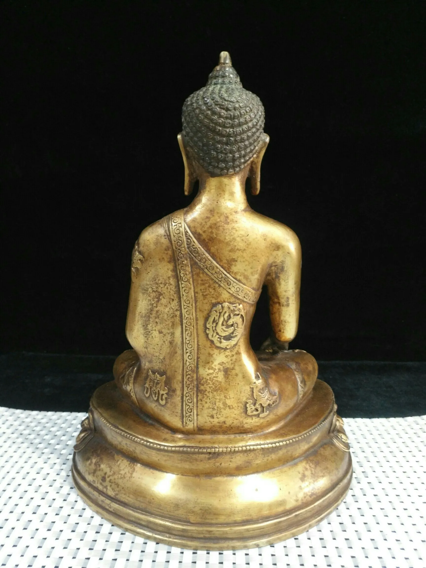

11" Tibet Buddhism Temple Old bronze Statue of Shakyamuni Medicine Master Statue of Siddhartha Gautama Amitabha statue