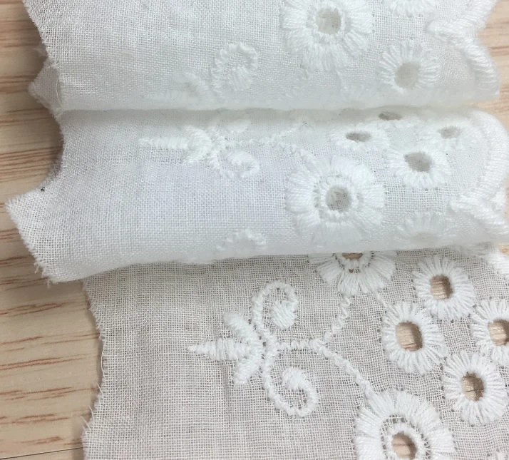 5 метров чистая белая кружевная ткань для юбки хлопчатобумажная вышивки сделай