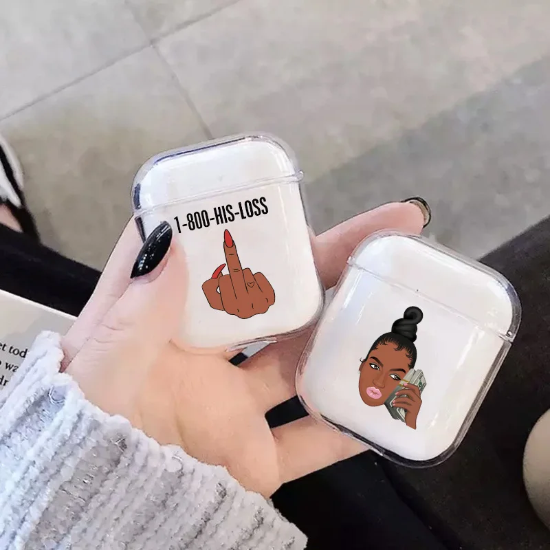 Симпатичный чехол Blck Boujee Girl Money Airpod для Airpods 2/1 силиконовый мягкий ТПУ наушников s