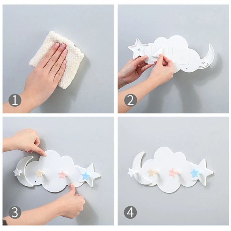 

Children Room Girls Room Clothes Hooks Nail-Free Decorative Hooks Cupboard Hooks