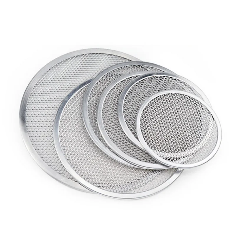 Бесшовные алюминиевые пиццы экран коммерческого класса Пан 6 17 дюймов Кухонные