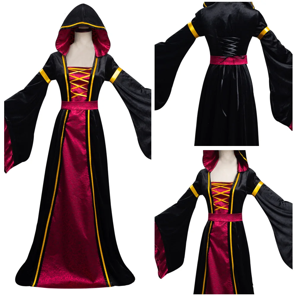 

Красное платье ведьмы вампира, средневековые вечерние платья для выступлений, костюм для Хэллоуина, карнавала