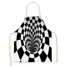 Фартуки для уборки без рукавов с геометрическим принтом, фартук для домашней кухни, фартуки для взрослых из хлопка и льна, аксессуары для выпечки