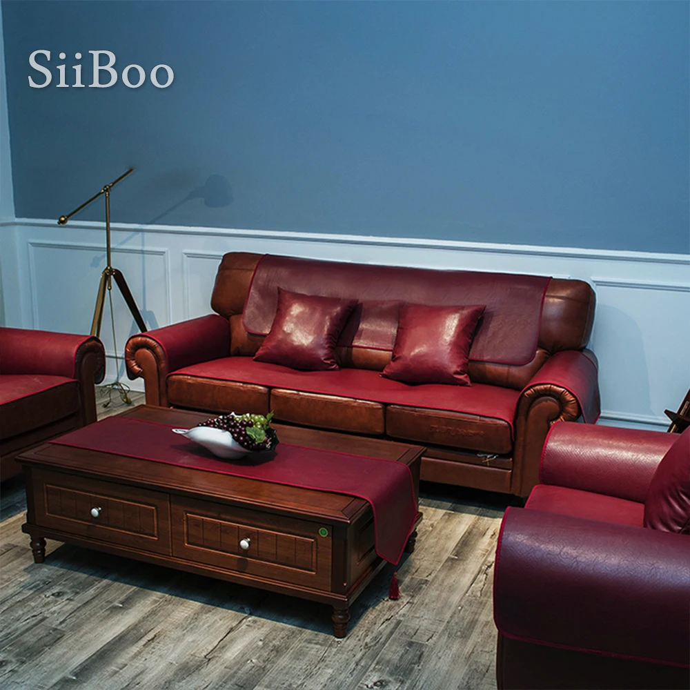 Белый черный винно Красный Винтажный чехол для дивана из искусственной кожи