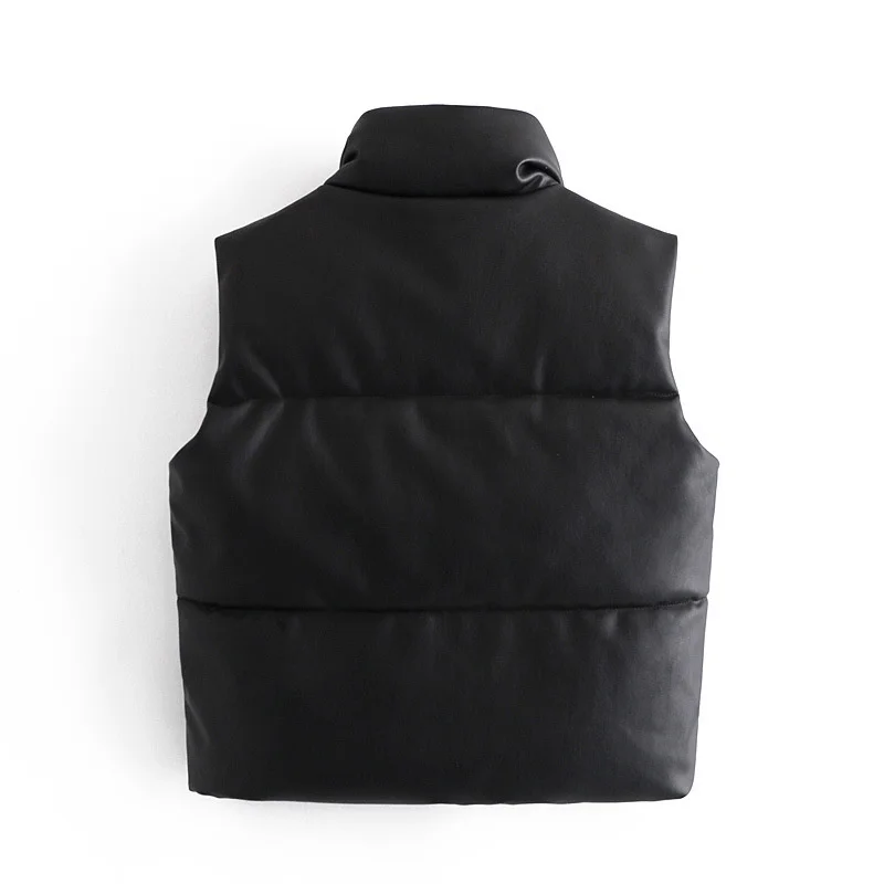 

new leather cotton coat 2021 women's vest Pu vest