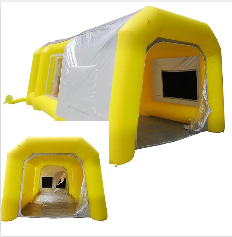 Yellow with Silver Дизайн Портативный надувная покрасочная Палатка используется надувная аэрозольная камера на продажу, Надувные Автомобили распыления окрашенный тент парковка - Цвет: Yellow with Silver