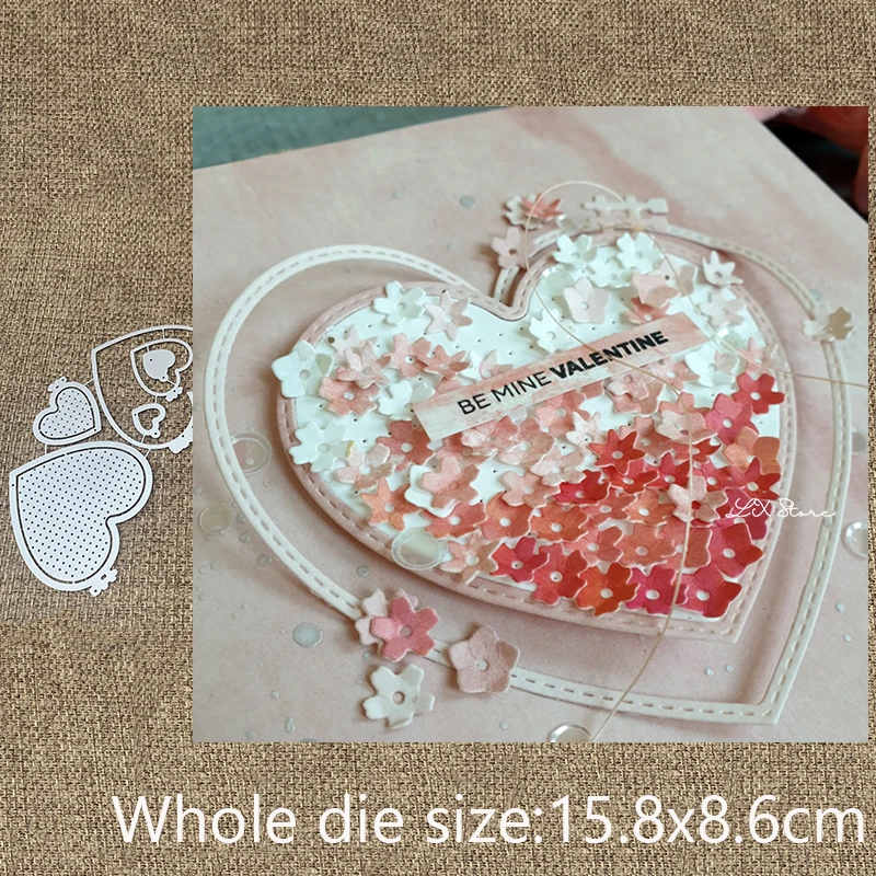 

XLDesign Craft Metal Cutting Dies stencil mold hole heart frame decoration scrapbook Album Paper Card Craft Embossing die cuts