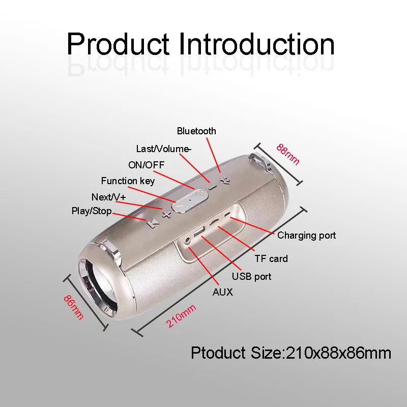 Высокая мощность беспроводной Bluetooth динамик Портативная колонка динамик 6D стерео объемный Саундбар Hifi Bluetooth Сабвуфер музыкальный центр
