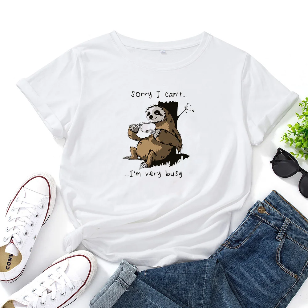 

Извините, я не могу... Женская футболка с коротким рукавом и круглым вырезом, с принтом