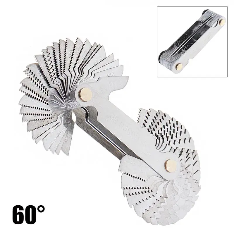 

55/60 Degree Metric Inch Thread Plug Gauge Gear Tooth Screw Pitch Gauges Measuring Carbon Steel Center Measurement Accessories