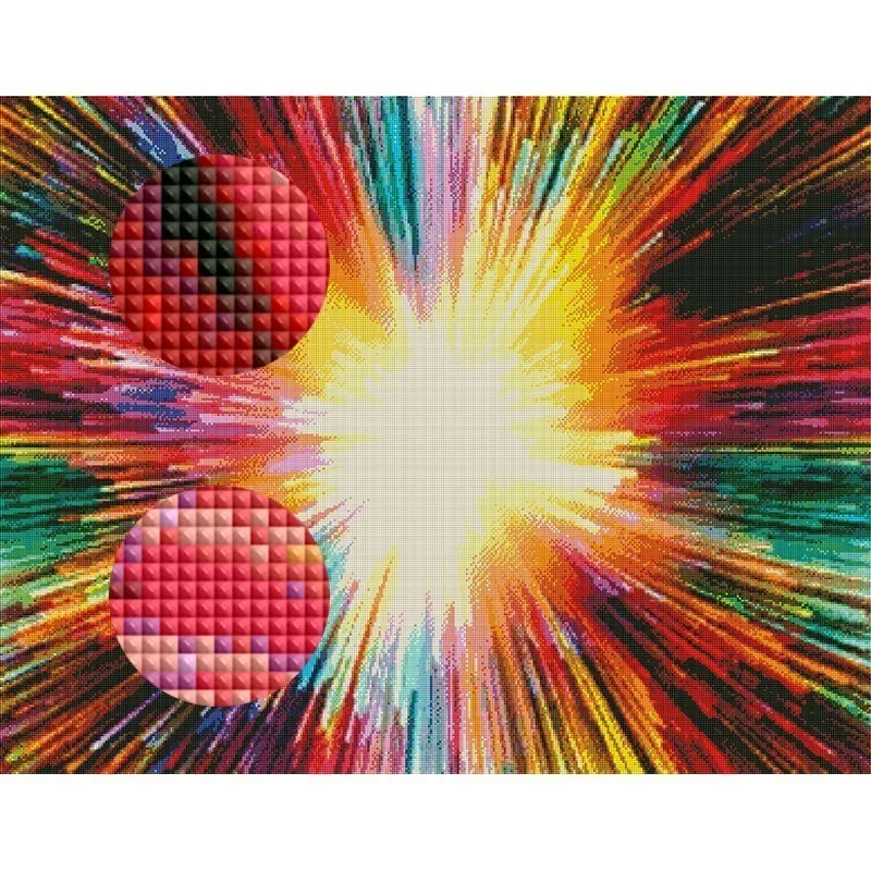 MIAODU Full Drill Square 5D Diamond Painting Landscape Diamond Embroidery Colourful Light Picture Of Rhinestone Decor Home