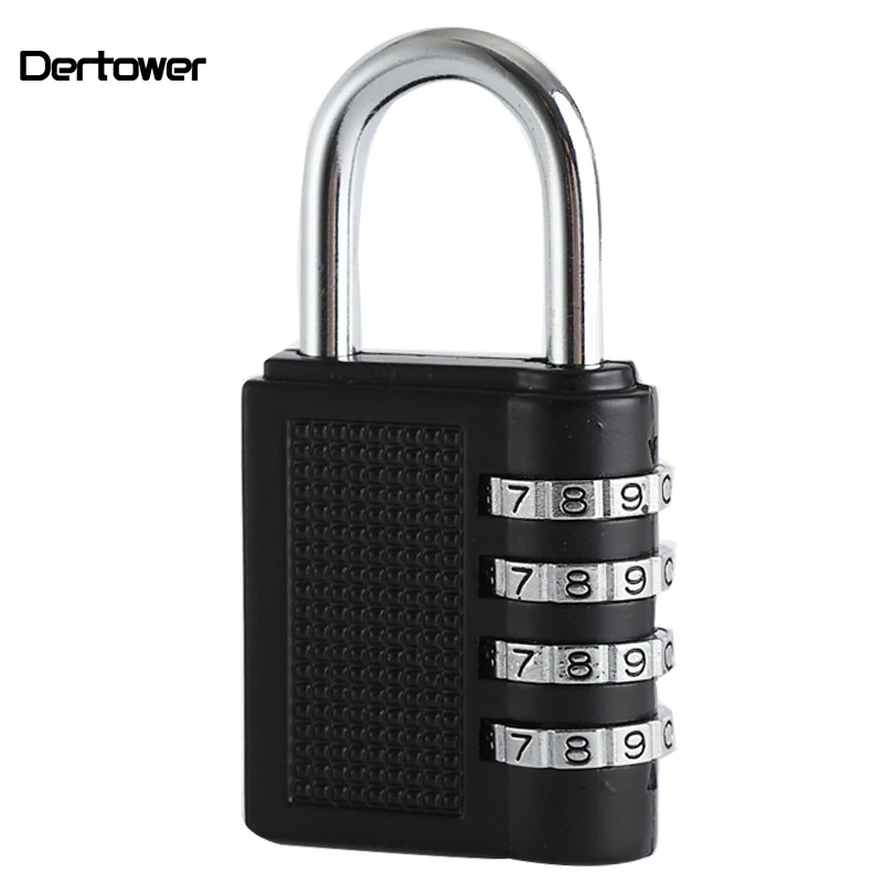 4 значный черный чемодан с висячим замком из цинкового сплава гимнастический