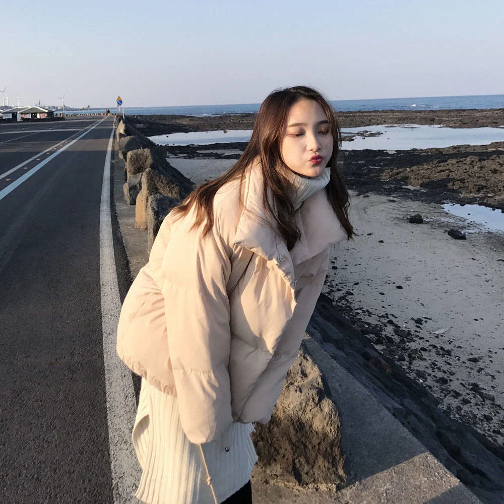

Winter Women's New Korean Version Of Bread Clothes Short Ins Cotton Coat Students Thick Loose Coat Qm*