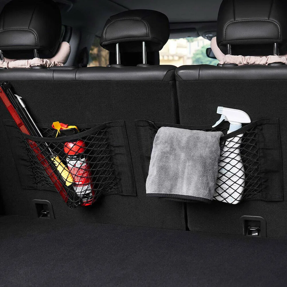 

Car Back Rear Mesh Trunk Seat Elastic String Net Sticker Universal Storage Bag Pocket Cage Auto Organizer Seat Back Bag