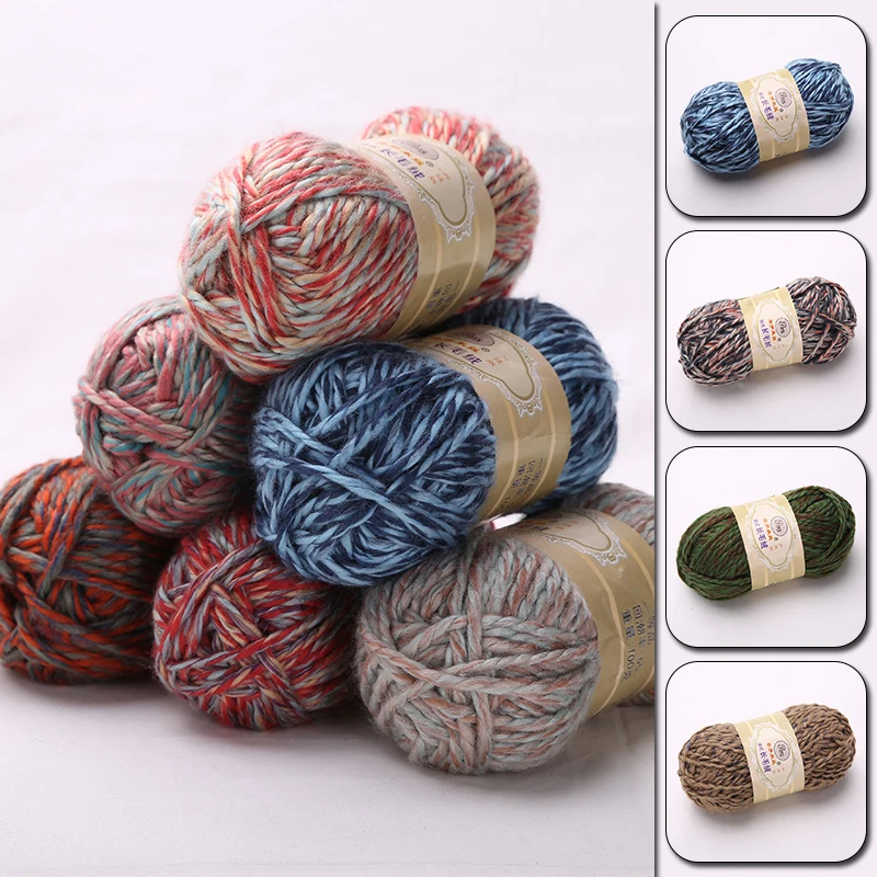 24 Цвета волокнистая Многожильная цветная Одиночная пряжа грубая шерстяная нить