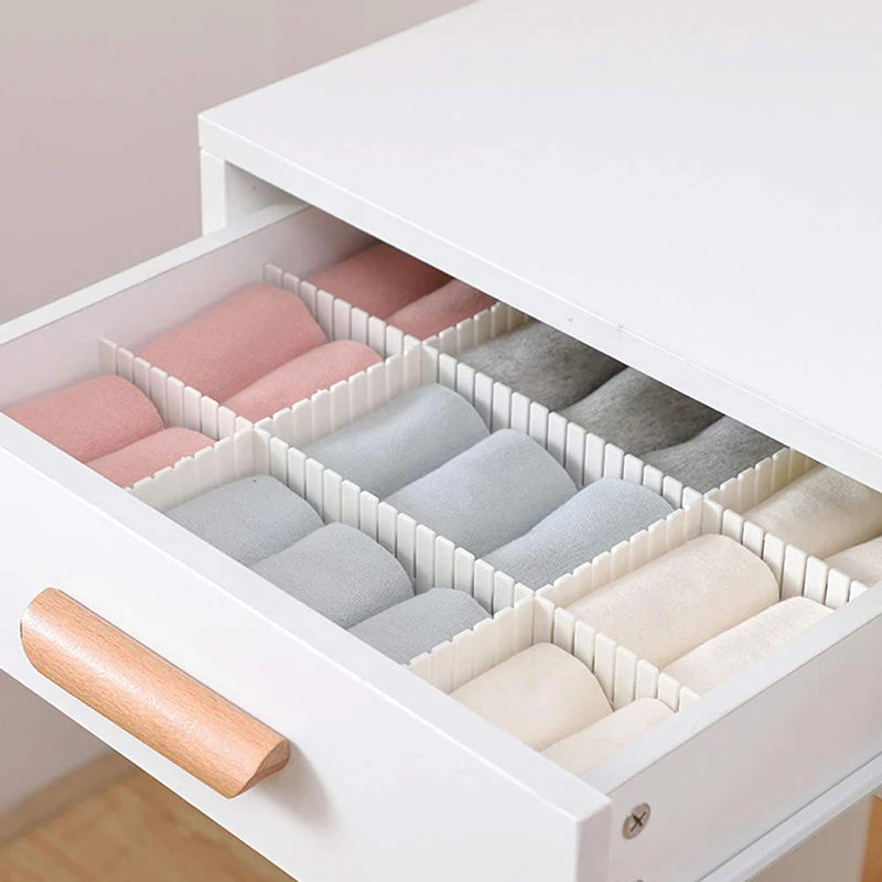 

Новый Регулируемый пластиковый разделитель для ящиков, полки для хранения «сделай сам», разделительная доска для дома, разделительные инст...