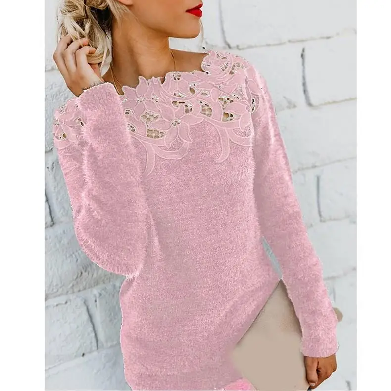 Осень 2019 Женский пуловер джемпер женский свитер с длинным рукавом свободный