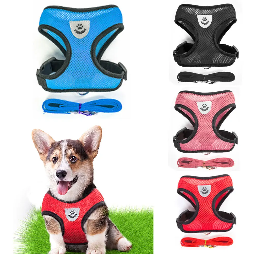 

Breathable Small Dog Pet Harness and Leash Set Puppy Cat Vest Harness Collar For Chihuahua Pug Bulldog Cat arnes perro